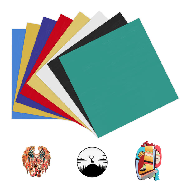 8 fogli di compensato multicolore 300×300×3 mm (30×30 cm)
