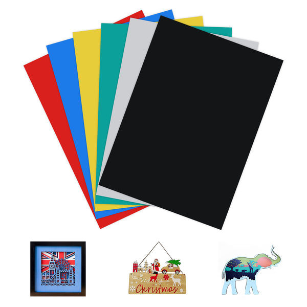 6 fogli di compensato multicolore 297×210×3 mm (formato A4)